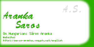 aranka saros business card